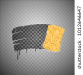 yellow sponge wiping glass.... | Shutterstock .eps vector #1012646647