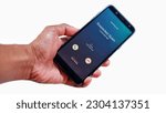 Small photo of Block number and cellphone feature can detect spam calls from annoying telemarketing phone numbers on Android smartphone for phising message and call. Block numbers and spam call detection feature