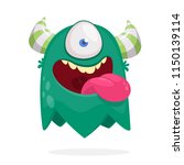 Cute Cartoon Monster  With...
