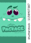 cartoon monster face. vector... | Shutterstock .eps vector #1158907387