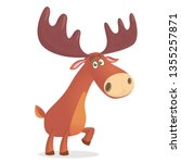 Cartoon Funny Moose. Vector...