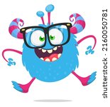 funny cartoon smiling monster... | Shutterstock .eps vector #2160050781