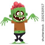 Cartoon Funny Green Zombie With ...