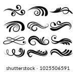 swirly line curl patterns... | Shutterstock .eps vector #1025506591