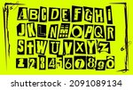 punk typography vector alphabet ... | Shutterstock .eps vector #2091089134