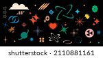 colorful set of y2k style... | Shutterstock .eps vector #2110881161