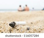 Cigarette Butt On A Beach ...