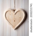 Wooden heart frame in light...
