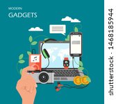 modern gadgets flat... | Shutterstock . vector #1468185944