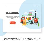 cleaning landing page template. ... | Shutterstock . vector #1475027174