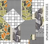 flower patchwork pattern on... | Shutterstock .eps vector #2073331811