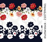 textile flower both border... | Shutterstock .eps vector #2107594961
