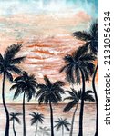 Watercolor Palm Trees...