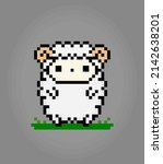 8 Bit Pixel Of Sheep. Animal...