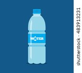 plastic bottle of fresh water... | Shutterstock .eps vector #483913231