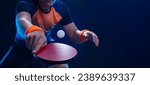 Table tennis player in action...