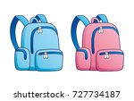 blue and pink school bag or... | Shutterstock .eps vector #727734187