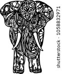 the zentangle of elephant in... | Shutterstock .eps vector #1058832971