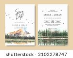 watercolor wedding invitation... | Shutterstock .eps vector #2102278747