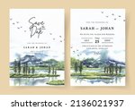 wedding invitation with... | Shutterstock .eps vector #2136021937