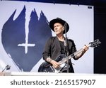 Small photo of HYVINKAA, FINLAND – JUNE 4 2022: Me and That Man (a side project of the Behemoth frontman Nergal) performing at Rockfest music festival Pictured: Adam Nergal Darski