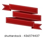 embroidered red ribbon isolated ... | Shutterstock .eps vector #436574437