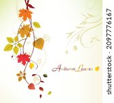 autumn swirl background. leaves ... | Shutterstock .eps vector #2097776167