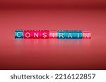 Small photo of the word "constrain" made up of cubes