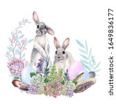 Easter Bunnies Watercolor...