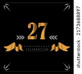 27 anniversary celebration 3d... | Shutterstock .eps vector #2173688897