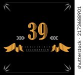 39 anniversary celebration 3d... | Shutterstock .eps vector #2173688901