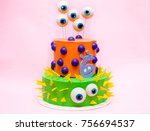Creative monster kids two tiered cake