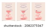 collection of three cocktail... | Shutterstock .eps vector #2082375367