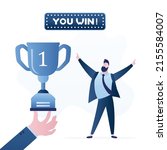 you win   label. award ceremony.... | Shutterstock .eps vector #2155584007