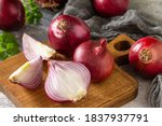 Purple onions. fresh whole...