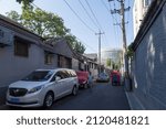 Small photo of BEIJING, CHINA, AUGUST 25, 2019: narrow Beijing Hutong