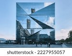 Small photo of Berlin, Germany - Sept 2022: View of the modern and architectural Cube Berlin office building at Berlin Central Station designed by 3XN