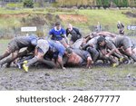 Small photo of OVIEDO, SPAIN - JANUARY 31: Amateur Rugby match between the Real Oviedo Rugby team vs Crat A Coruna Rugby in January 31, 2015 in Oviedo, Spain. Match played at Oviedo.