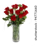 Bouquet Of Red Roses Isolated...