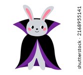 cute rabbit in costume vampire. ... | Shutterstock .eps vector #2168955141