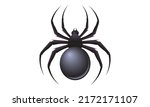 realistic black spider on white ... | Shutterstock .eps vector #2172171107