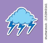 hand drawn cloud with lightning ... | Shutterstock .eps vector #2152843161