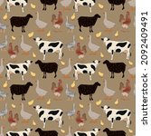 Pattern With Farm Animals. Pig  ...