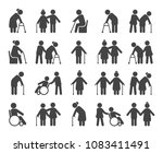 elderly people icon set. old or ... | Shutterstock .eps vector #1083411491