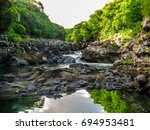 Landscape of the Black River Gorges National Park is the largest protected forest of Mauritius, Indian Ocean. Summer season.