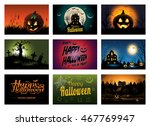 multiple halloween background... | Shutterstock .eps vector #467769947