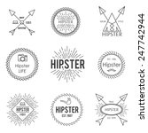 set of vintage hipster badge... | Shutterstock .eps vector #247742944