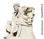 Small photo of Socrates Statue at the Academy of Athens on White Background