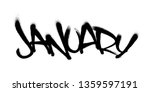 sprayed january font with... | Shutterstock .eps vector #1359597191
