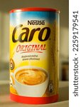 Small photo of Tulce, Poland - February 2023: Nestle Caro cereal coffee packaging.